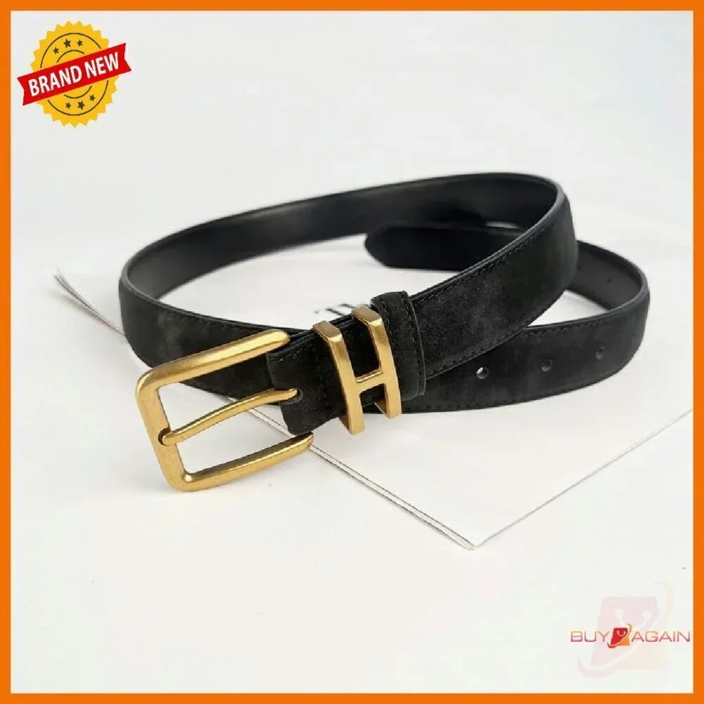 Genuine Suede Leather Belt Women's Skinny Belt for Jeans Pants Dresses